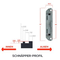 Winkhaus Balkontürschnäpper Schnäpper BK 61 RC Silber 2446680