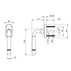 ToniTec Fenstergriff Modell "Amy"