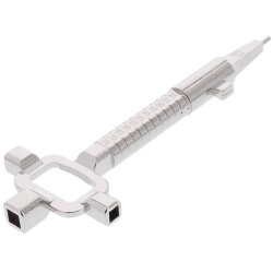 FEPS Tool Universal-Bauschlüssel lange Version Architektenschlüssel mit Flaschenöffner FE-BS001 silber