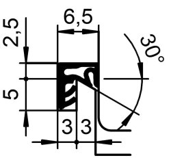 Roto Flügelfalzdichtung S 7494 schwarz auf Spulen a. 250 mtr K0