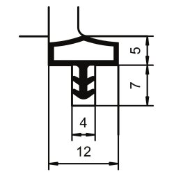 Roto Innentürdichtung M 680 schwarz Bund a. 50 mtr