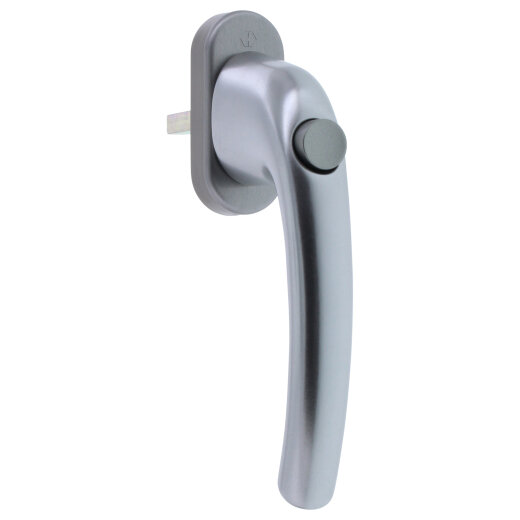 HOPPE Fenstergriff Serie Tokyo 0710SV/U26 mit Druckknopf Nocken 10 mm Vierkant 7/45 mm F9 stahlfarben eloxiert 3187093