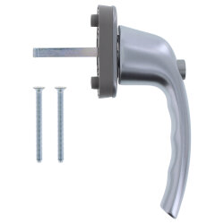 HOPPE Fenstergriff Serie Tokyo 0710SV/U26 mit Druckknopf Nocken 10 mm Vierkant 7/45 mm F9 stahlfarben eloxiert 3187093