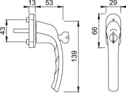HOPPE Fenstergriff Tokyo abschließbar 0710S/U26 dunkelbraun F8707