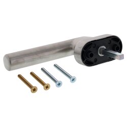 Hoppe Fenstergriff Amsterdam E0400S/US9056 Secu100 ® 100NM abschließbar VarioFit ® Vierkant 32-42 mm Schließung H001 F69 Edelstahl matt