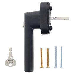 Hoppe Fenstergriff Amsterdam E0400S/US9056 Secu100 ® 100NM abschließbar VarioFit ® Vierkant 32-42 mm Schließung H001 F9714M schwarz